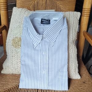 Edwards blue/white short sleeve dress shirt, size 17